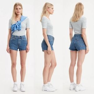 Levi's 501 Original High Rise Cut Off Denim Shorts